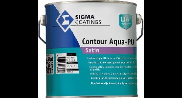 Sigma Contour Aqua Satin / Sigma Watergedragen Houtlak Zijdeglans - 2.5L - RAL 9001 | Crèmewit
