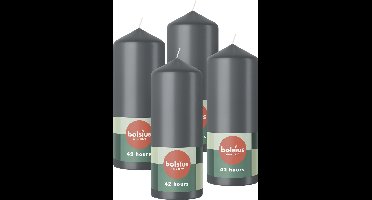 Bolsius - Gladde Stompkaarsen - 15cm - 4 stuks - Antraciet
