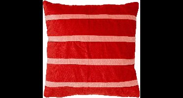 Dutch Decor PEMM - kussenhoes 45x45 cm - velvet - color blocking - Aurora Red - rood - met rits - zonder binnenkussen