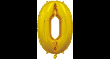 Folieballon 26" Cijfer Goud 0 - Leeftijd Folie Ballon Verjaardag Feestje