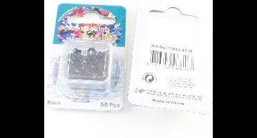 Scrapbooking Eyelet Bloem 6mm 50 stuks Zwart Diameter gat 2.2mm.