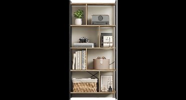 Boekenrek - Boekenplank - Opbergrek - Zwart met Hout