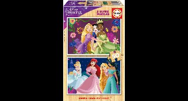 Educa puzzel Disney prinses 2 x 50 stukjes karton kinderpuzzel.