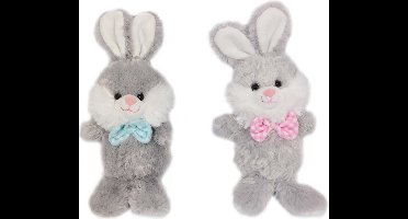 PIA Soft Toys Pluche Knuffeldier Konijn grijs - 18 cm