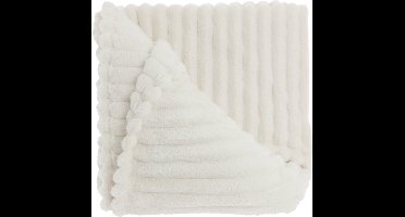 Unique Living Plaid Lex - Polyester - Dove White - 150 x 200 x cm (BxHxD)