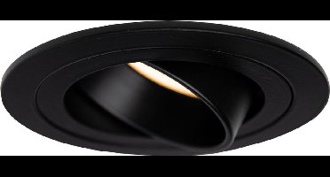LED ondiepe Inbouwspot 6 Watt | Dimbaar | 80mm | kantelbaar | zwart | rond