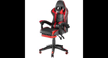 Avalo Gaming Stoel - Gamestoel - Ergonomische Bureaustoel Verstelbaar - Game Stoel - Gaming Chair - Zwart/Rood