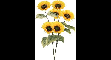Mica Decorations Kunstbloem Zonnebloem takken - 2x - 92 cm - geel - kunst zijdebloem - decoratie