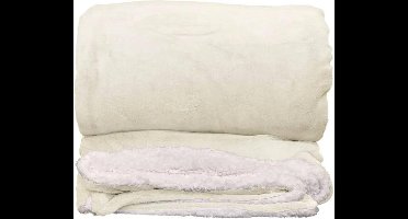 Unique Living - Plaid - Fleece Deken - Lars XL - 220x240cm - Dove White