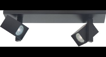 Opbouwspot Oslo | Zwart | Metaal | GU10 | 2-voudig | 40cm