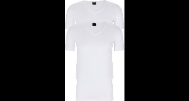 HUGO BOSS Modern stretch T-shirts slim fit (2-pack) - heren T-shirts V-hals - wit