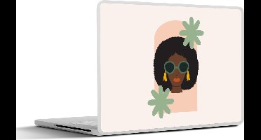 Laptop sticker - 14 inch - Portret - Zomer - Vrouw - 32x5x23x5cm - Laptopstickers - Laptop skin - Cover