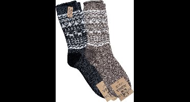 green-goose® Alpaca Sokken | Heren | Donker Grijs en Blauw | 2 Paar | 100% Alpaca Wol | Maat 43-46 | Heerlijk Warm en Rekbaar