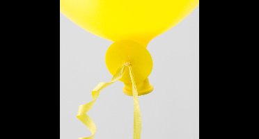 300x Automatische ballon snel sluiter met lint Geel - Ballonnen Feest Knopen