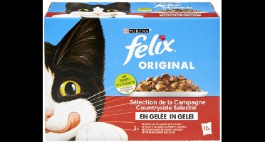 3x Felix Original in Gelei - Kattenvoer Natvoer - Countryside Selectie 12x 85 g
