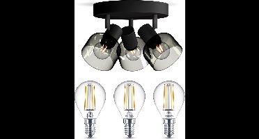 Philips Sleet Opbouwspot (Zwart) - Warmwit Licht - Plafondspot met 3 Lichtpunten - E14 - Niet Dimbaar