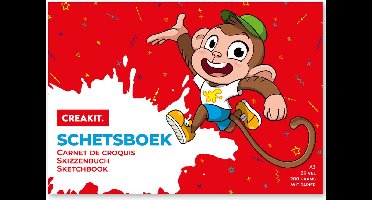 CREAKIT. Schetsboek – Tekenpapier – A3 Formaat – 20 Vellen – 42 x 29.7 cm – Gelijmd aan bovenzijde – Wit papier – 200 gram