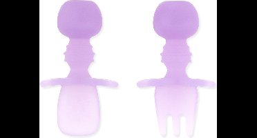 Bumkins - Chewtensils® siliconen baby lepel en vork - Paars Jelly