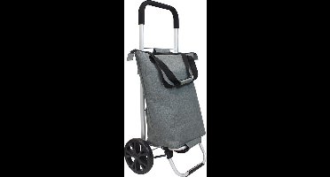 Perel Boodschappentrolley met afneembare en waterbestendige tas, handvat, rits en grote wielen, inhoud 60 liter, voor maximaal comfort tijdens het winkelen, polyester, 44 x 37 x 98 cm, zwart/grijs