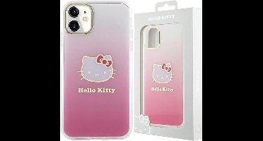 Hello - Kitty - IML Gradient Electrop Kitty Hoofdhoes voor iPhone - 11 / Xr - Roze