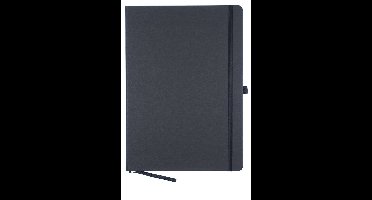 Kangaro notitieboek - A4 - zwart - met lijn - met sluitelastiek, lint en penlus - K-552261