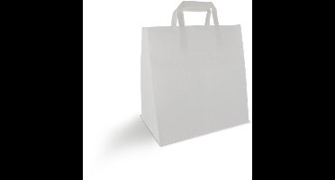 Draagtas groot - papier - wit - 32+17x28cm - 250st.