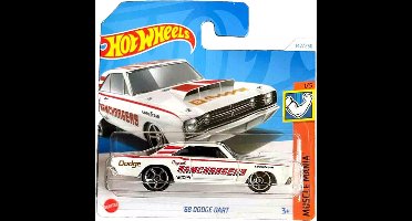HOT WHEELS '68 DODGE DART AAMCHARGERS WHITE 142/250 1:64 HW MUSCLE MANIA 1/5