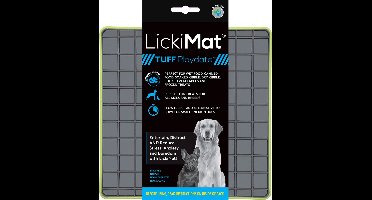 Lickimat Playdate Tuff - Reducerende Stress Voermat 20x20 cm - Hondenvoerbak - Appelgroen&Grijs