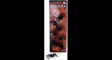 Spinnen zwart 8 stuks op kaart