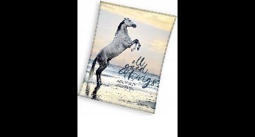 Sweet Home Paarden Fleece plaid 150 x 200 cm