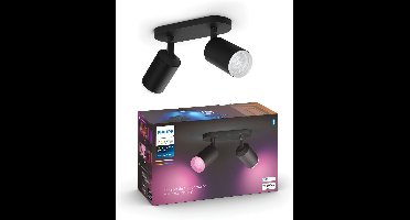 Philips Hue Fugato opbouwspot - wit en gekleurd licht - 2-spots - zwart