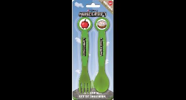 Minecraft bestekset - 2 stuks - lepel en vork - kinder bestek