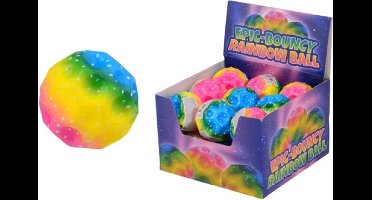 Johntoy stuiterbal speelgoed regenboog maan 18 stuks kleurrijk.
