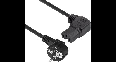 ACT Netsnoer CEE 7/7 male (haaks) - C15 (haaks rechts) IEC60320 zwart 1,5 m AK5350