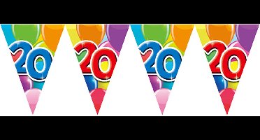 6x Vlaggenlijn 20 jaar 10 meter - Verjaardag Feestje Vlag Vlaggen Versiering Slinger Feestdecoratie Decoratie