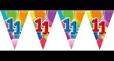 6x Vlaggenlijn 11 jaar 10 meter - Verjaardag Feestje Vlag Vlaggen Versiering Slinger Feestdecoratie Decoratie