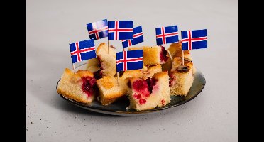 50x Cocktailprikkers Ijsland - Hapjes Cocktail Tapas Zomer Terras EK / WK Voetbal