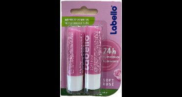 Labello 24 H hydratation Rosé Soft Lippenbalsem 2stuks in de verpakking