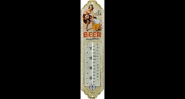 Nostalgic Art Binnen/buiten thermometer - Beer Weather - Beige - metaal - 28 x 6.5 cm