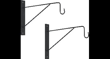 Nature Muurhaken - 3x - donkergrijs - 24 x 35 cm - geplastificeerd verzinkt staal - hanging basket haak