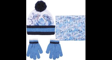 Disney Frozen 2 winter set voor kinderen met muts en handschoenen in opbergzakje - Winterkleding accessoires