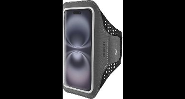 Hardloop Sportarmband geschikt voor Apple iPhone 16 - Zwart - Mobiparts