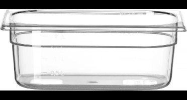 HENDI Gastronorm container – polycarbonaat – 2,8L – temperatuurbestendig – transparant