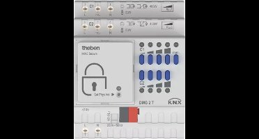 Theben 4930270 DMG 2 T KNX 2-weg universele dimactor basismodule van de MIX2-serie, 2 kanalen, dimbereik 0-100 %, ideaal voor LED's tot 400 W, DIN-rail, 4 TE