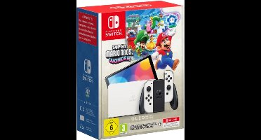 Nintendo Switch OLED bundel - Super Mario Bros. Wonder game + 12 maanden Online Lidmaatschap - Wit