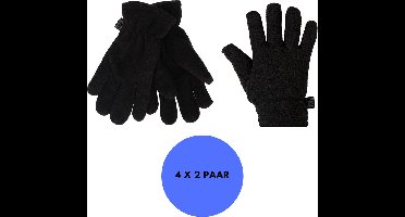 Heatkeeper - Thermo kinderhandschoenen - Zwart - 5/8 Jaar - 4-Paar - Warme kinderhandschoen