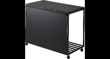 Yamazaki Afvalscheidingsprullenbak met wielen - 3 comp - Tower - Zwart