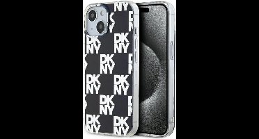 DKNY - IML - geruit monopatroon hoesje voor iPhone - 15 - Plus / 14 - Plus - zwart