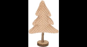 JENS LIVING - Decoratie kerstboom FLUFFY - Taupe - 19 x 9 x 33 cm