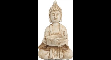 Home & styling - Boeddha theelichthouder crème of goud kleurig